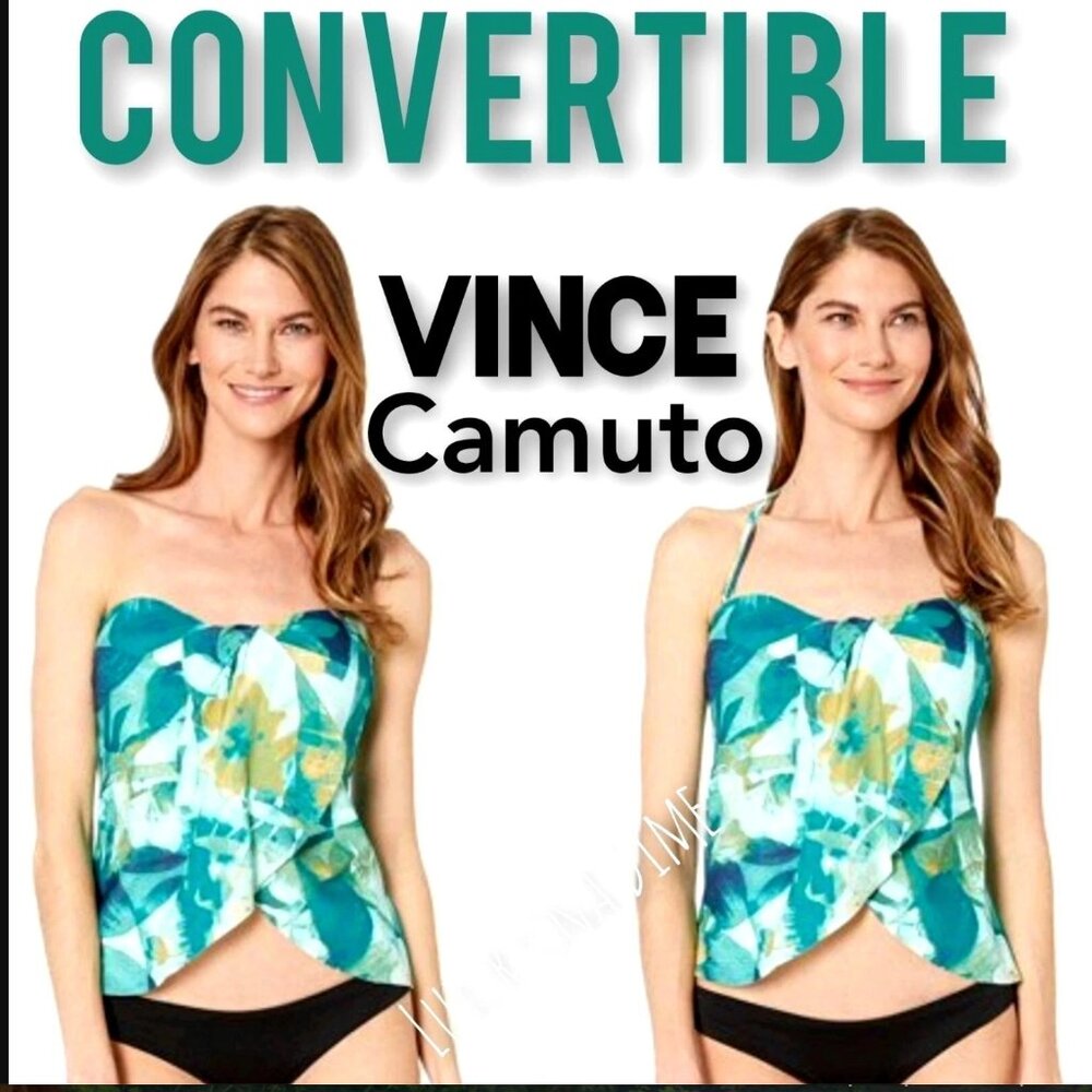 VINCE CAMUTO XS Bikini Top Wrap Tankini Halter Strapless Convertible Swimwear